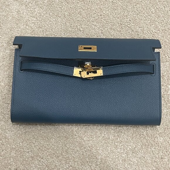 Brand New Hermes Kelly To Go Wallet Bag - Blue de Prusse / GHW - Picture 5 of 14